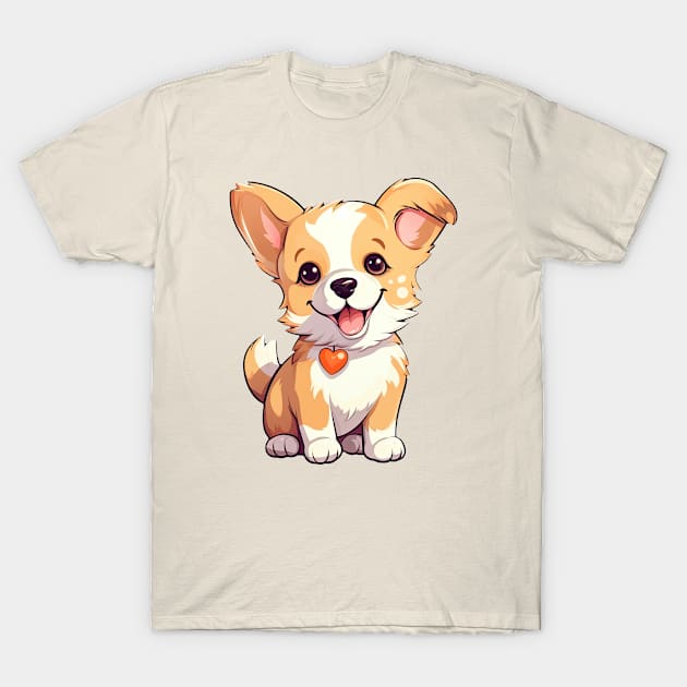 Cute Kawaii Corgi Puppy T-Shirt by CreativeJourney